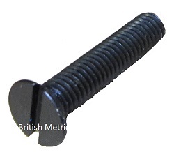 B355-2BAX2 BS57 Slotted Flat Head Screw Plain Finish 2 BA x 2