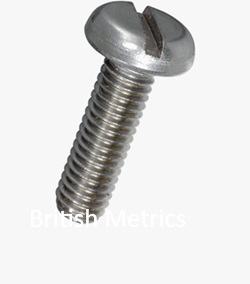 BN653-2X10 Slotted Pan Head Screw to DIN 85 ISO 1580 316ss M2-0.4 x 10