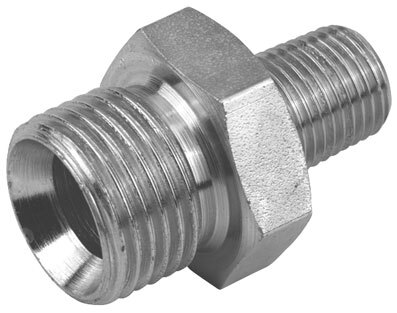 BH-00305 Hex Nipple 1/4 BSPP X 1/8 BSPT ZP