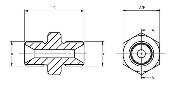 4G-8G-MM-10K Adapter 10K 1/4 BSPP x 1/2 BSPP