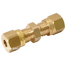 Brass 1/2 imperial compression coupling